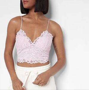 Express Allover Lace Cropped Cami Small NWT